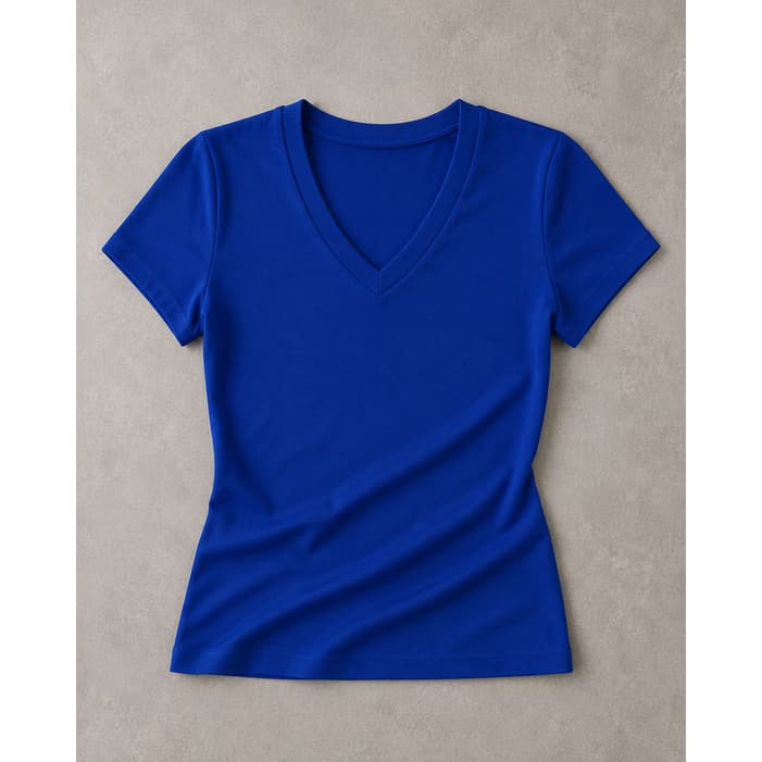 Blusinha Gola V Feminina Viscolycra Manga Curta Diversas Cores