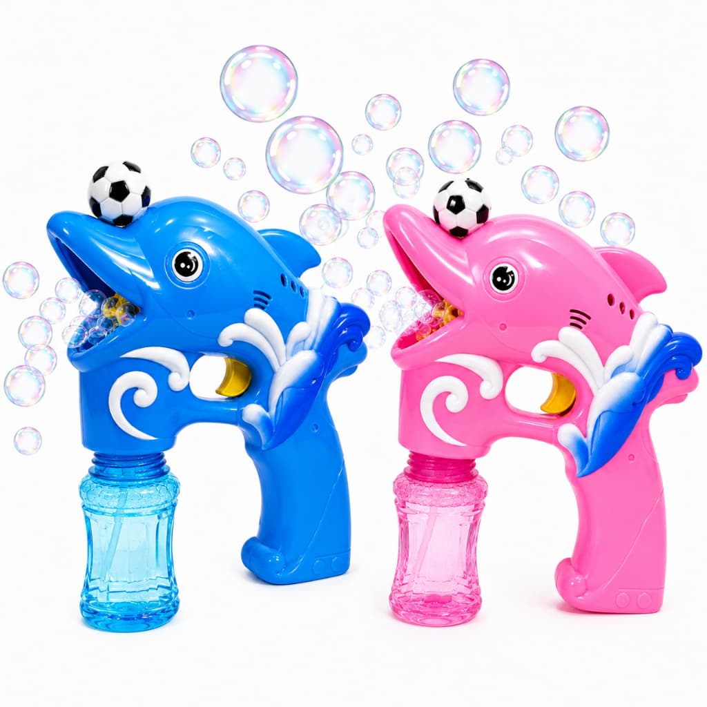 Máquina de Bolhas Infantil Golfinho Automática com LED Música Pistola Brinquedo