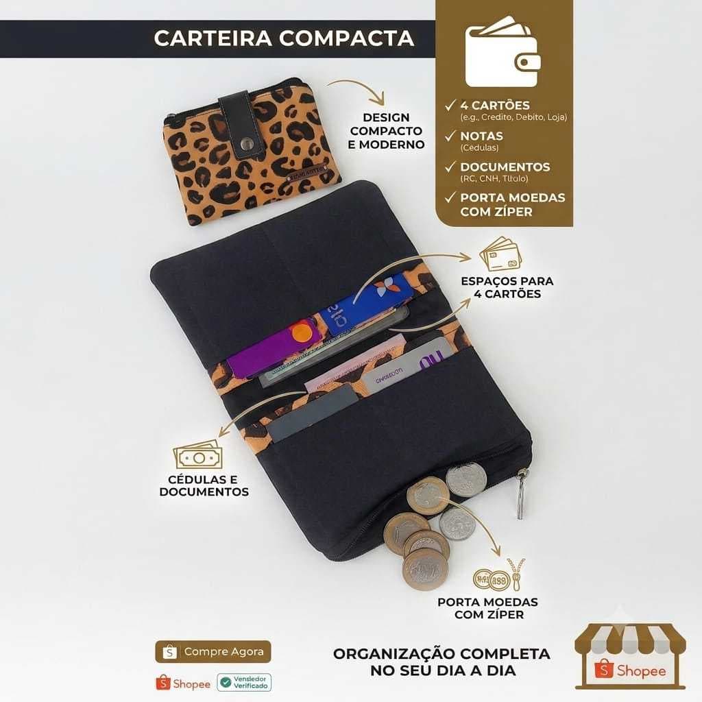Carteira compacta/Carteira porta cartões/Carteira porta moedas