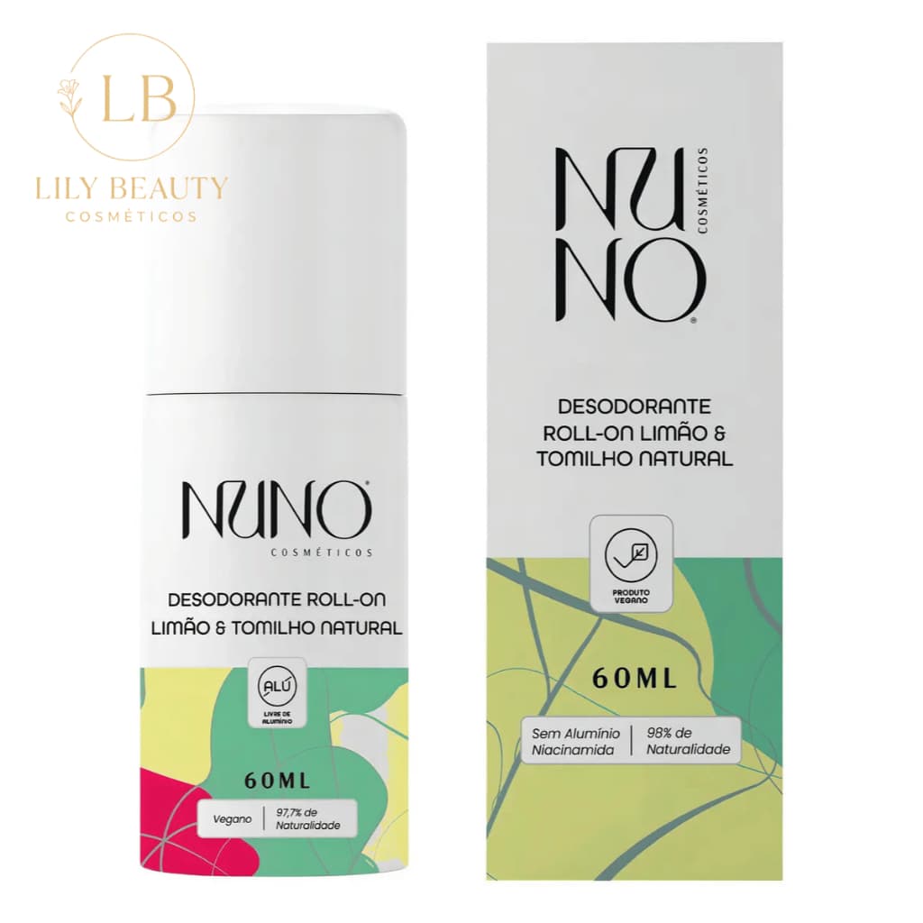 Desodorante Roll On Natural e Vegano - Limão e Tomilho 60ml livre De Alumínio