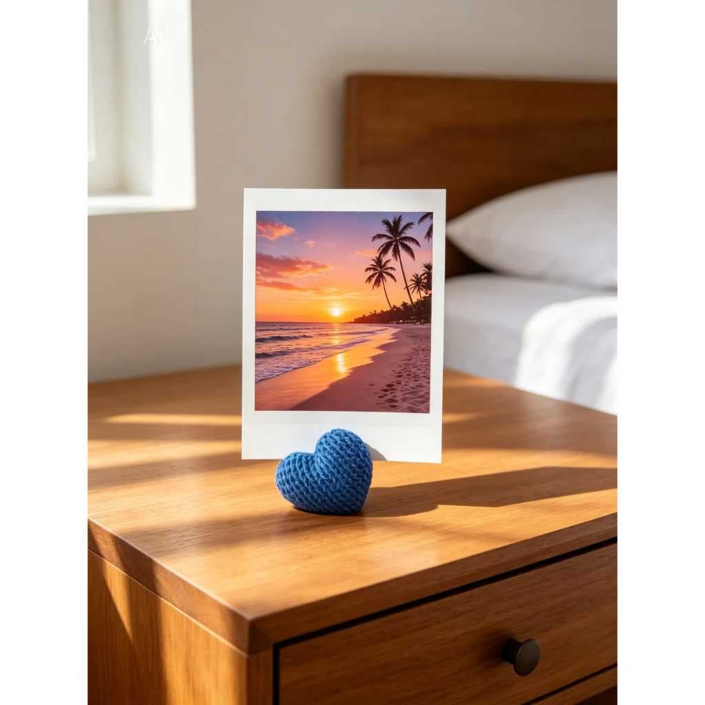 KIT com 3 | Porta Foto Coração Decorativo Premium com Suporte Texturizado | Porta Retrato para Mesa | Presente Romântico