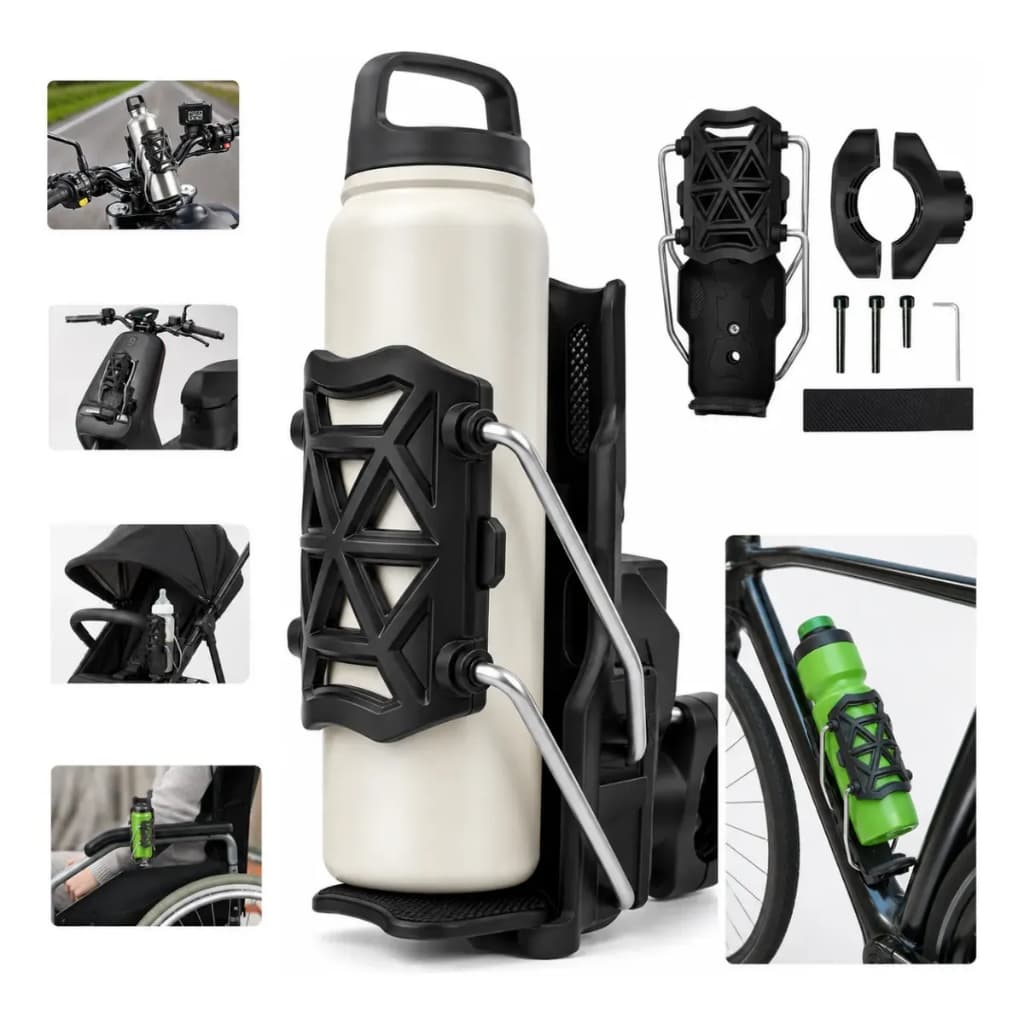 Suporte Porta Copo Garrafa Ajustável Clipe Rápido para Bicicleta Moto Bike