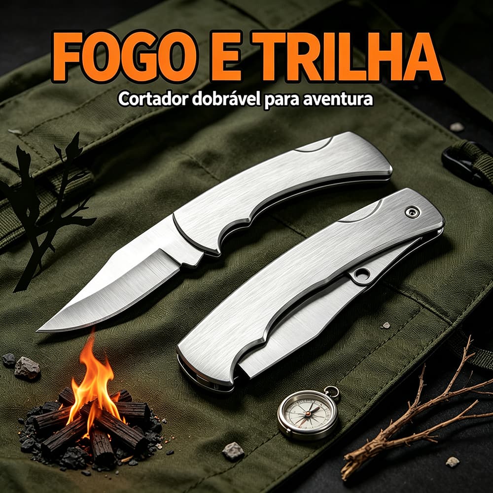 🎁 🔪 Alta Qualidade Durável Faca Camping Multifuncional Presente Para Homem | Aço Inox Com Trava