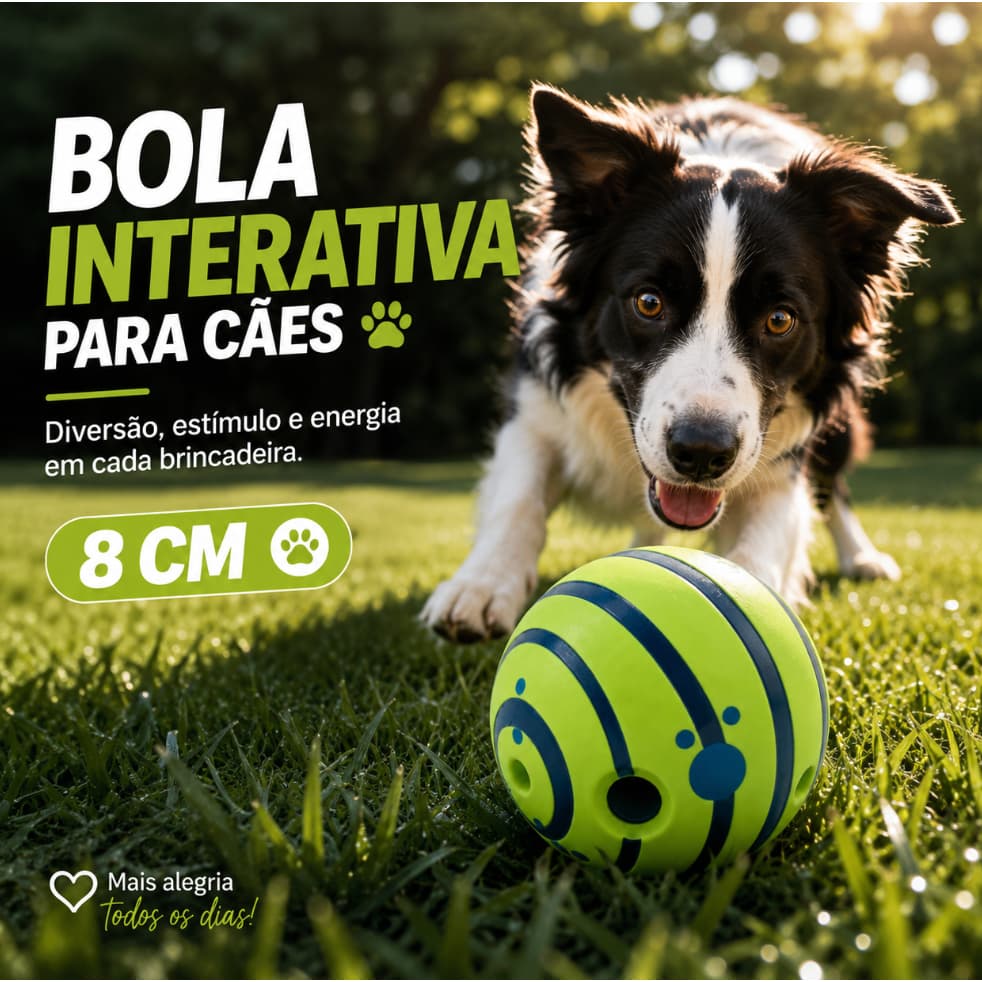 Bola Interativa para Cachorro, Faz Som Divertido ao Brincar