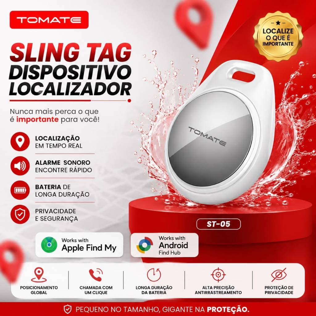 Smart Tag Rastreador GPS Compatível iPhone iOS Android Som