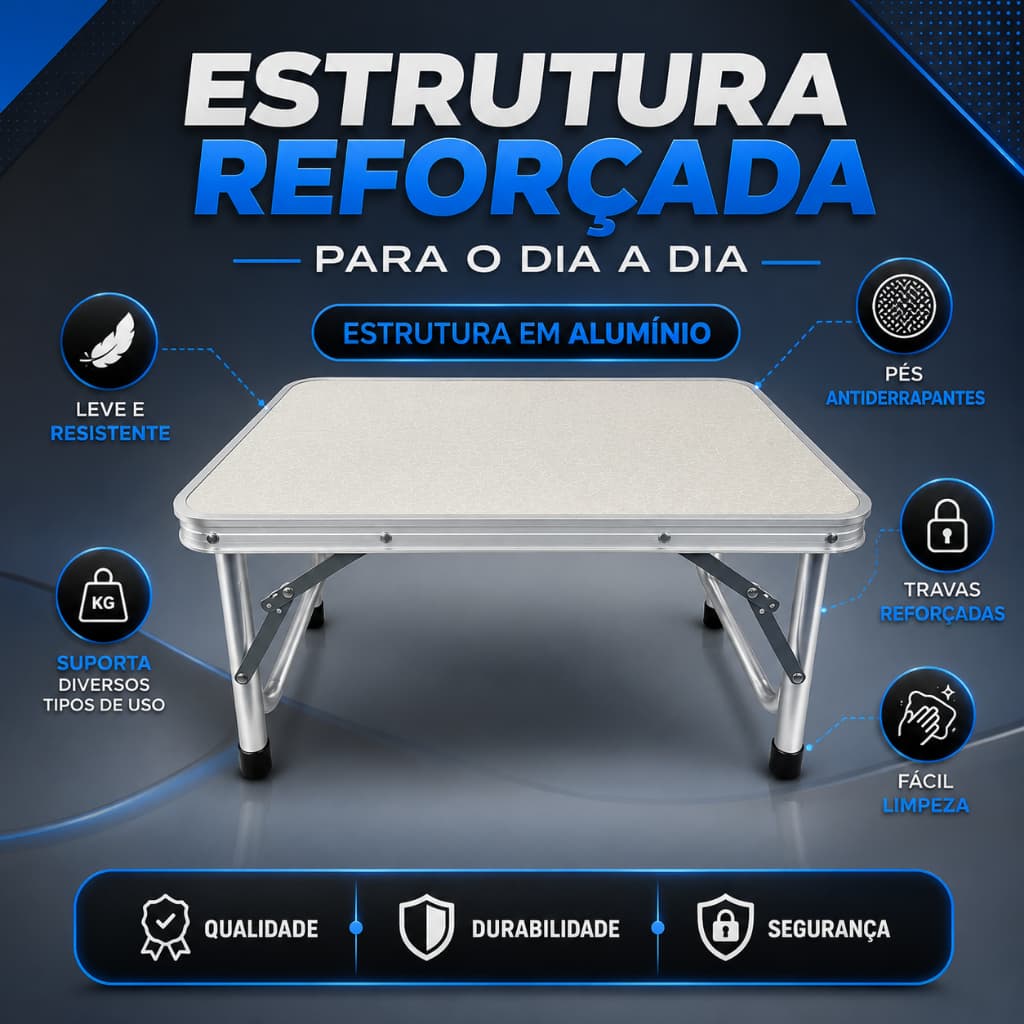 Mesa Dobrável Portátil Premium para Camping e Escritório