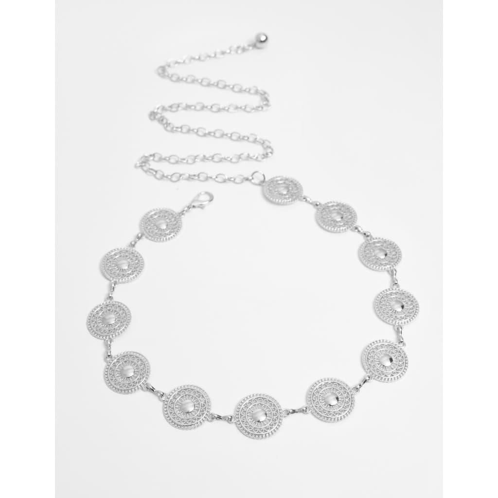 Cinto Feminino Corrente Estilo Medalha Fivela Brilhante Luxo