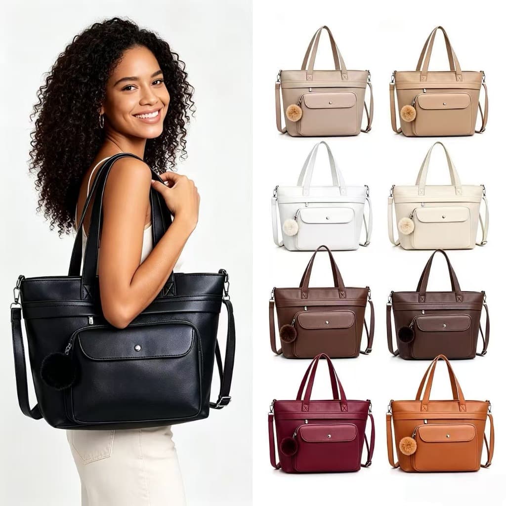 Bolsa Feminina Tote Elegance Premium Grande, Espaçosa e Multifuncional,couro，Grande capacidade