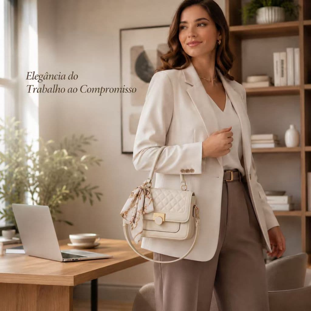 Bolsa Feminina Transversal Com Lencinho Bau Tiracolo Espaçosa Bolsa Feminina Estruturada Media Com Alça SU