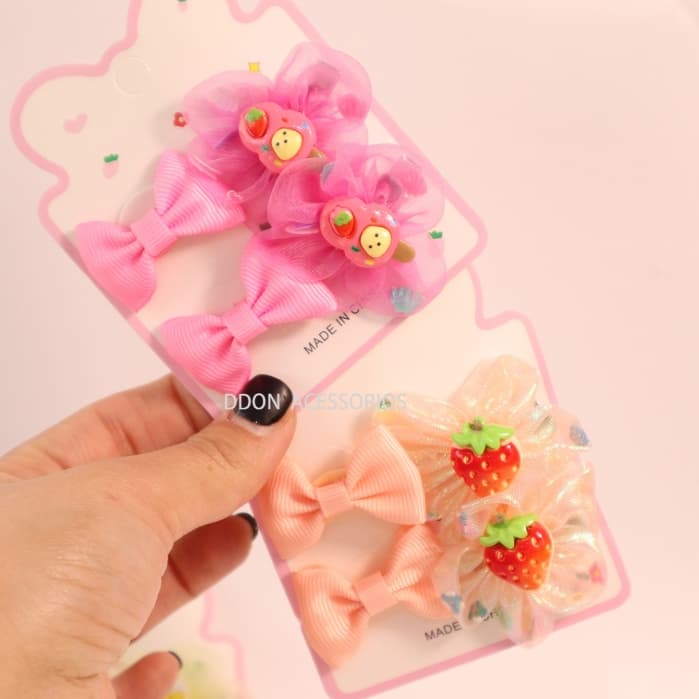 Kit Infantil Laços e Presilhas para Meninas 2 Cartelas 8 Peças Faixas de Cabelo Elástico Sortido