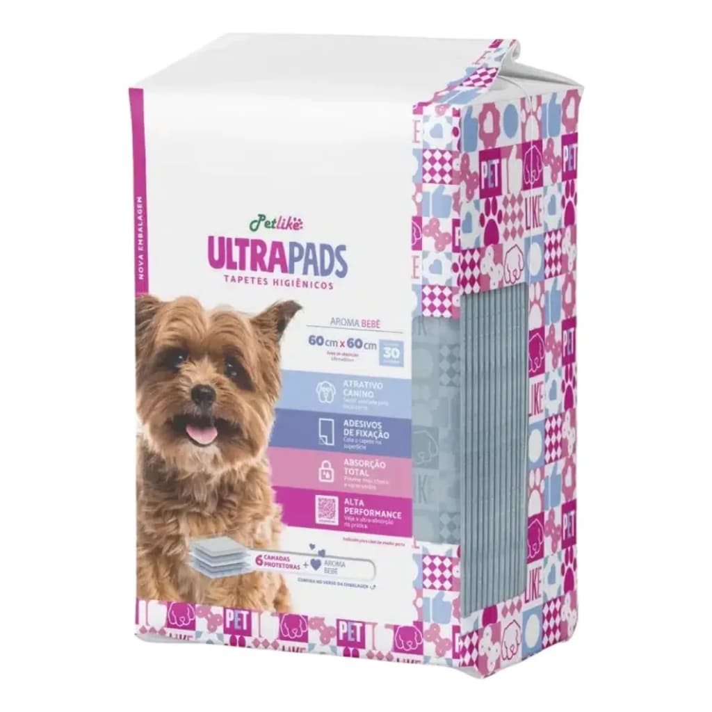 Tapete Higiênico Ultrapads 60x60 30 Un | Aroma Bebê + Super Absorção