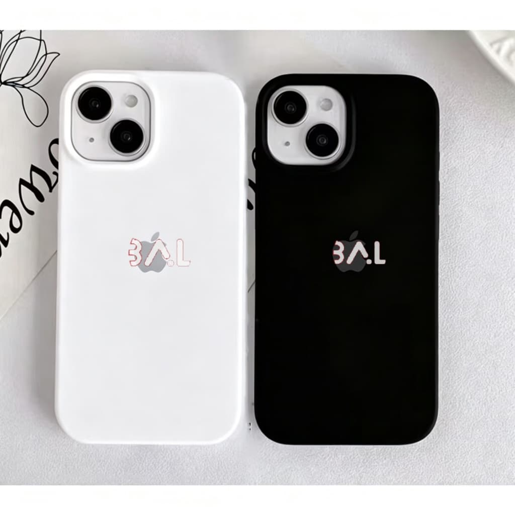 Capinha Silicone Aveludada Preto e Branco Para iPhone 11 12 13 14 15 16 17 Pro Max Air