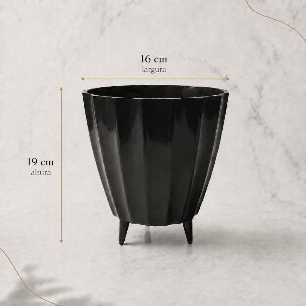 Vaso Para Planta Cachepot Bojo Cacau Alto Brilho Plástico Resistente Decorativo Jardim Sala