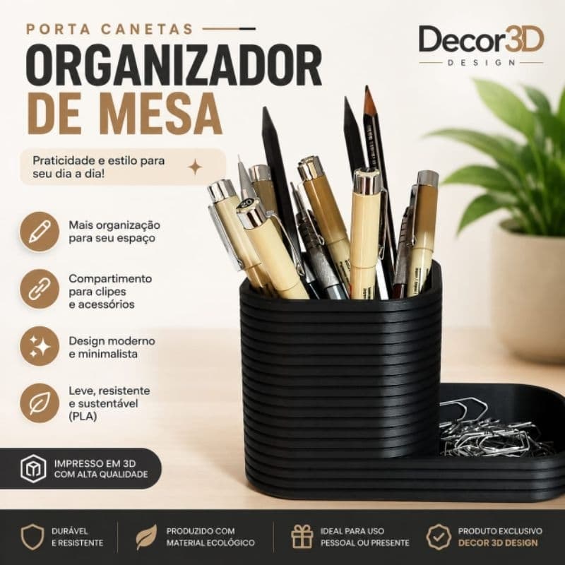 Porta Canetas lápis pincéis organizador de mesa