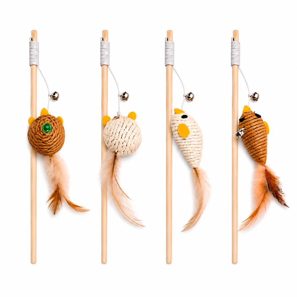 Brinquedo Varinha para Gatos Bichinhos Sisal com Penas Its Pet Interativa - Modelos: Sortidos