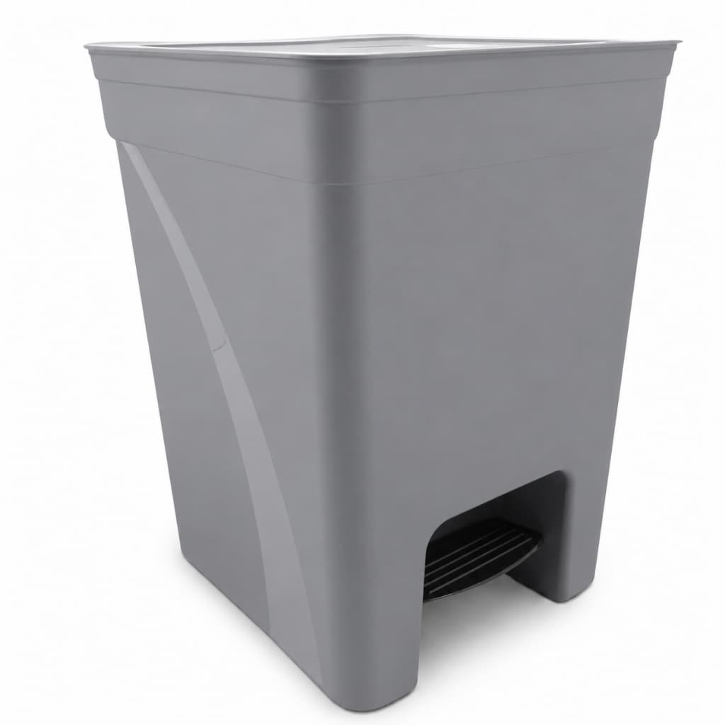 Lixeira Quadrada 15 Litros Resistente Pedal Tampa Escritório Cozinha Banheiro