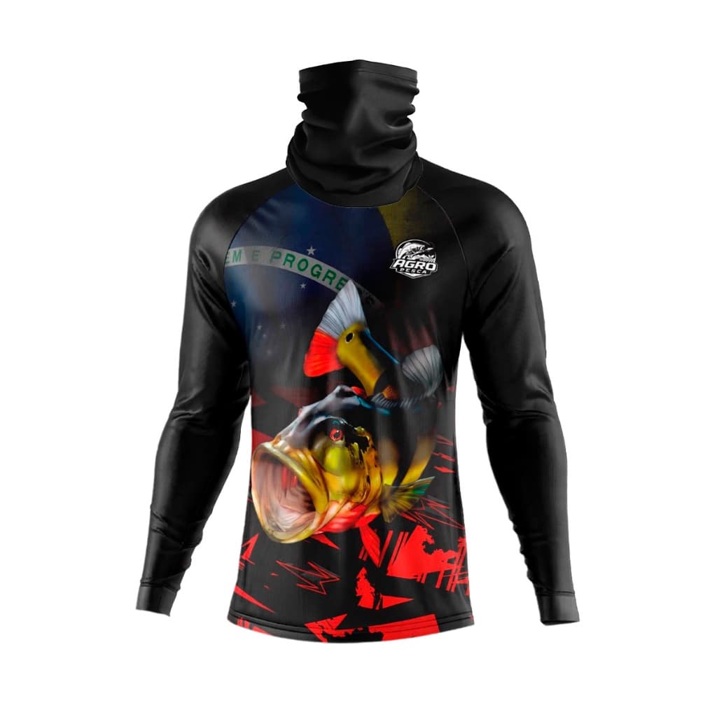 Kit Camisa de Pesca Tucunaré + Bandana Refrescante Dry Fit - Camiseta  Masculino Manga Longa