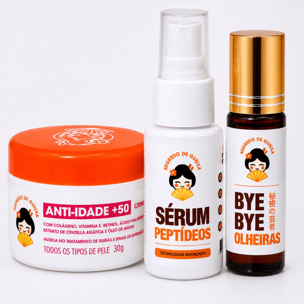 Linha Expressão Anti-Idade Creme Gel Sérum Facial e  Bye Bye Olheiras