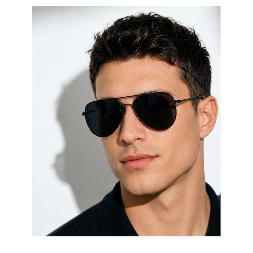 Óculos Sol Feminino Masculino Aviador Preto Clássico Rêtro