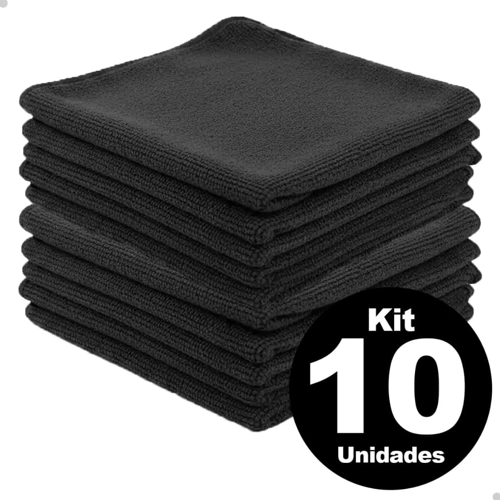 Kit 10 Pano De Microfibra 60x40 Automotivo Anti Risco Carro Multifuncional