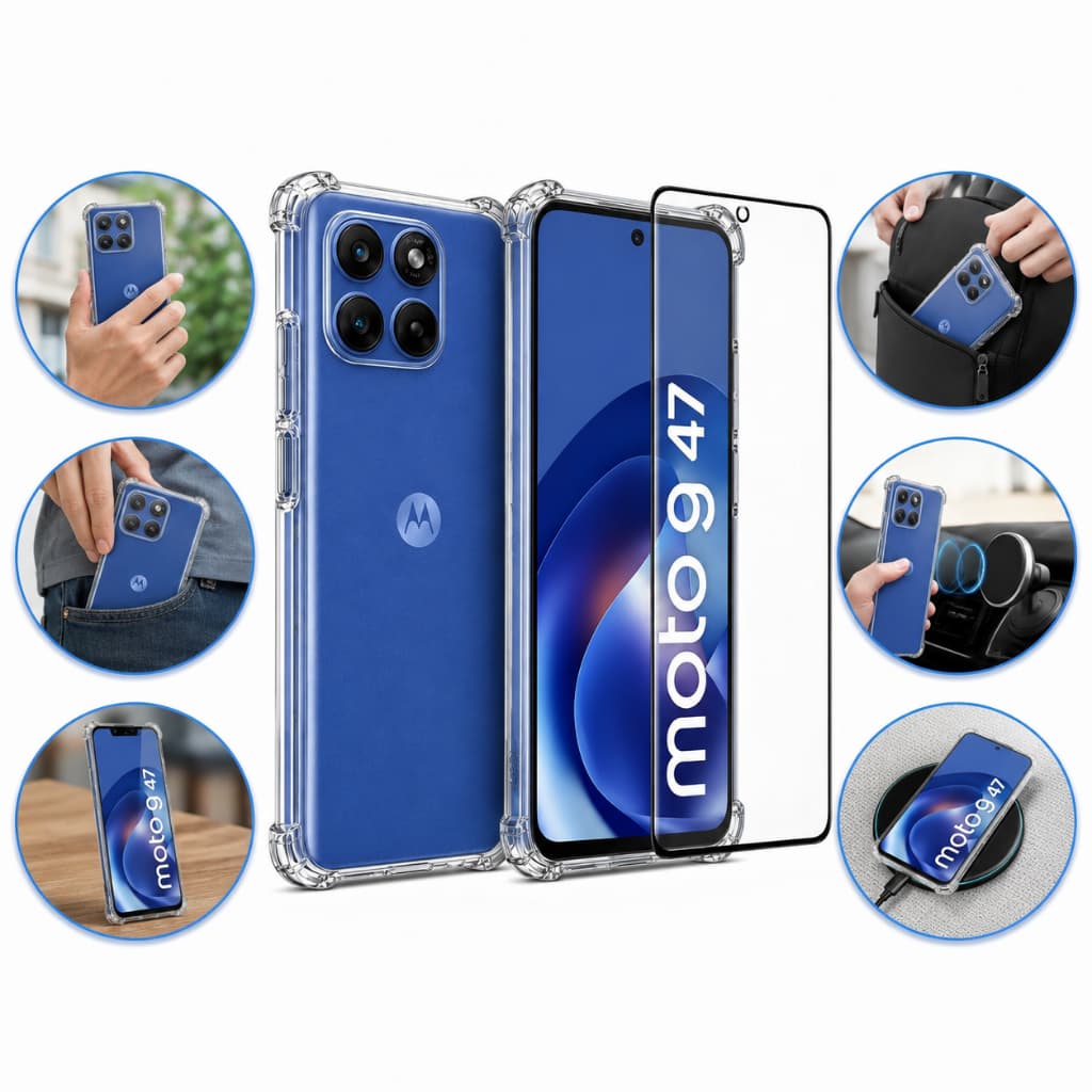 Kit Capa Capinha Case Anti Impacto + Película De Vidro 3D Para Motorola Moto G47 5G