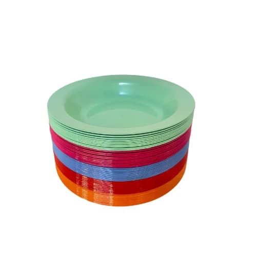 Kit Prato Plástico Reutilizável 21,5cm | Ideal para Crianças, Escola e Festas