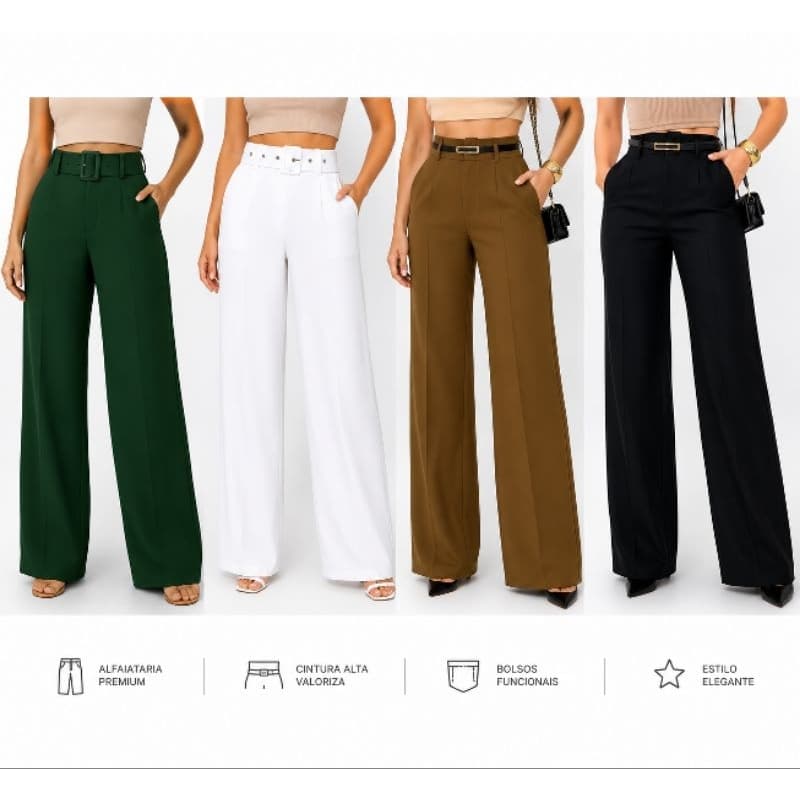 Calça alfaiataria com ou sem cinto