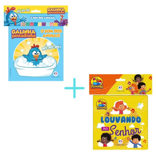 Livro de banho Galinha pintadinha + Livro para banho 3 palavrinhas