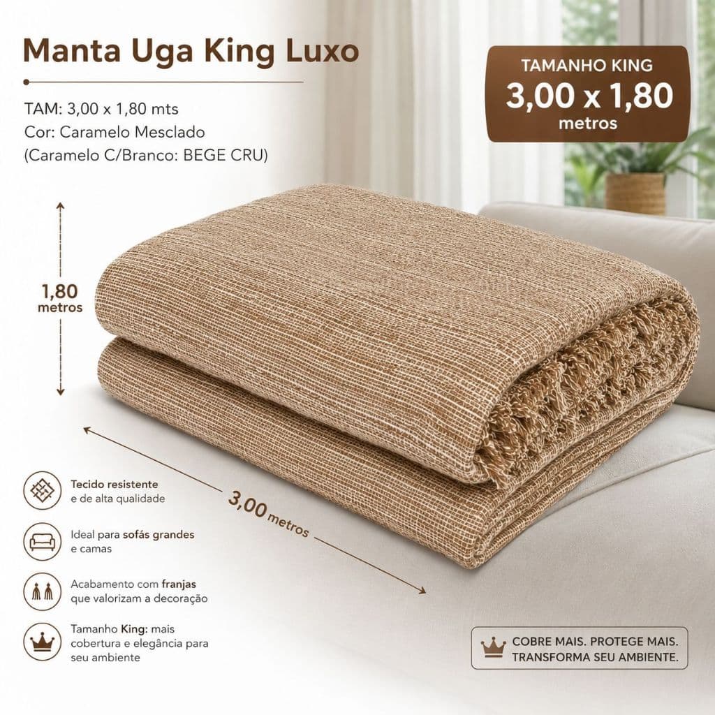 Manta Para Sofá Gigante Premium 3,00 x 1,80 M Protetora Decorativa Artesanal Envio Imediato