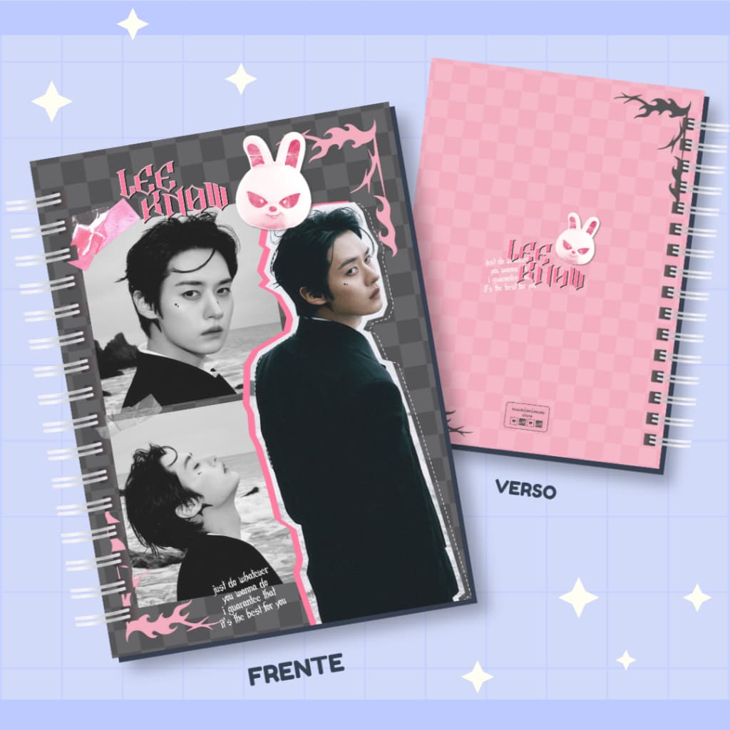 Caderno Lee Know Stray Kids Kpop | Caderno A5 ou Universitário