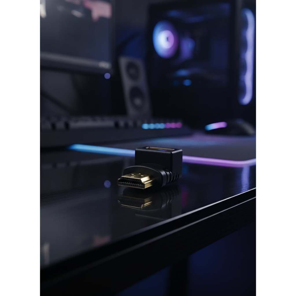 Adaptador HDMI 90 Graus - Compacto e Versátil para Instalações em Espaços Reduzidos