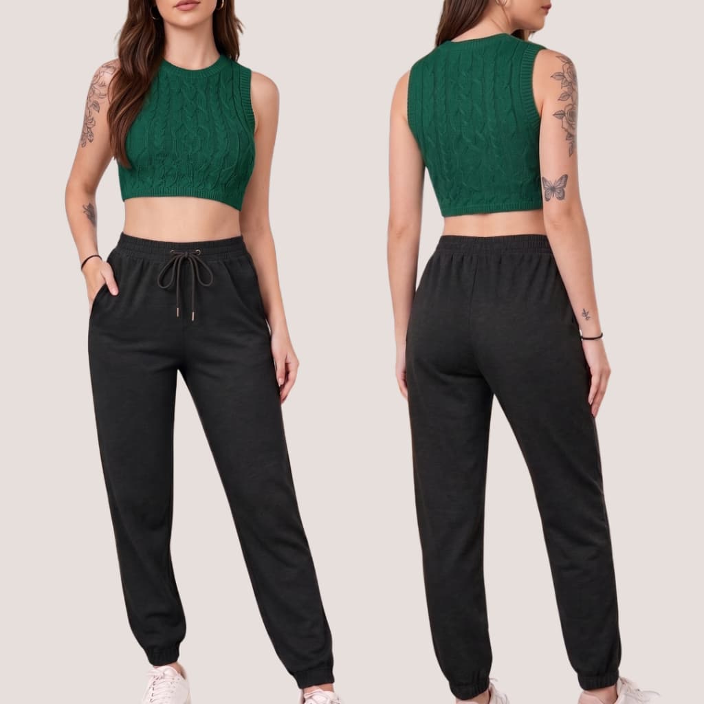 Calça Moletom Jogger Moletom Preta Peluciado Para Inverno Confortável Estiloso Moderno para Trabalhar