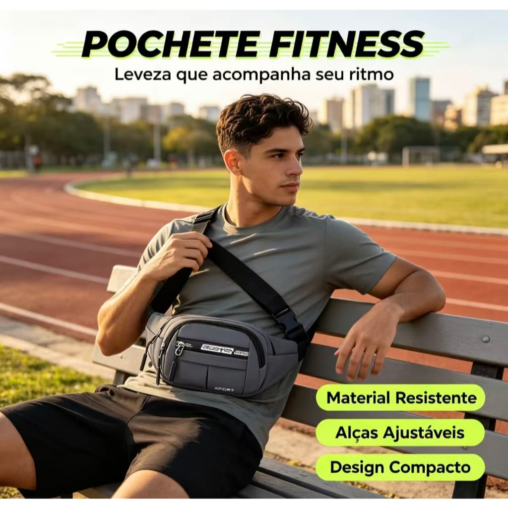 Pochete multifuncional masculina, bolsa de peito, bolsa transversal, modelo esportivo para trilha e atividades