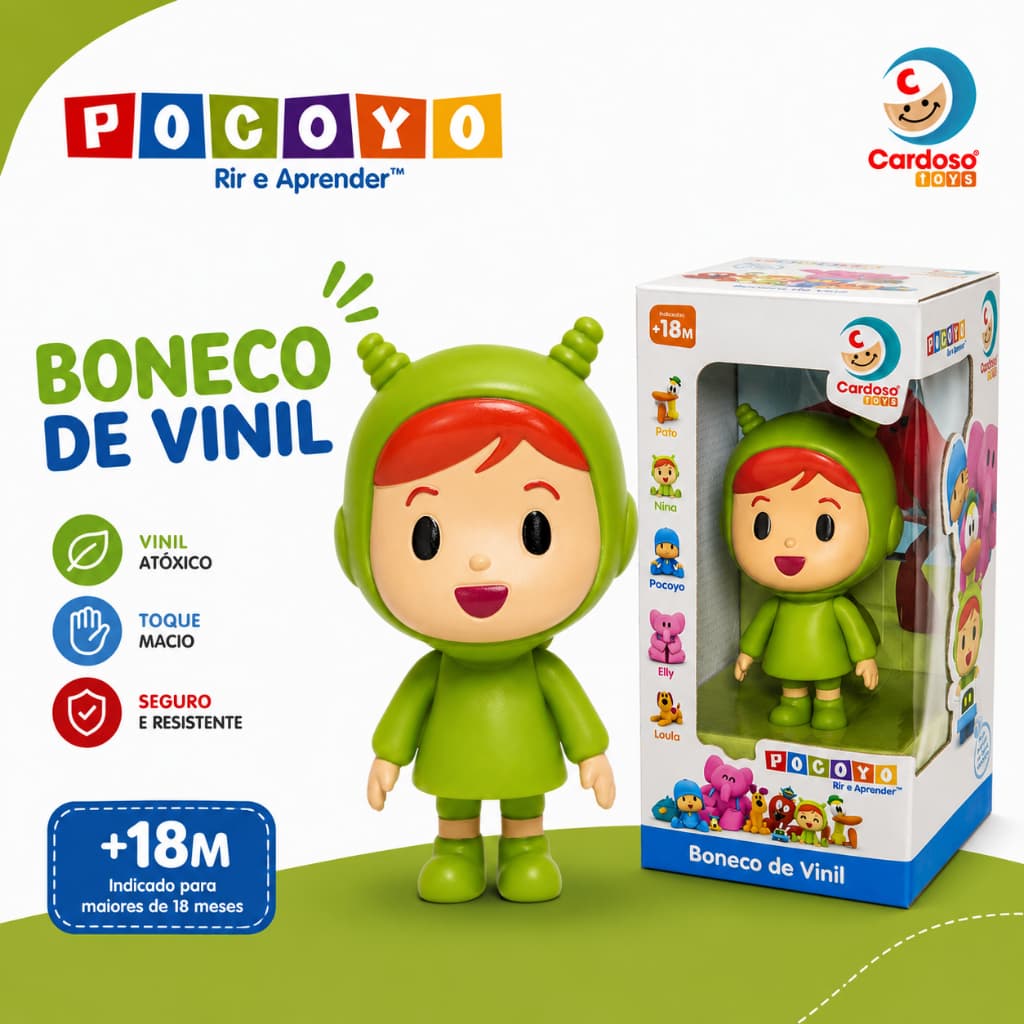 Boneco Pocoyo Nina Brinquedo Em Vinil Macio Infantil - Cardoso Toys