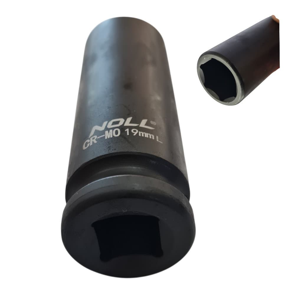 Soquete Pito 19mm x 1/2" Impacto Longo Sext. - Aço Impacto