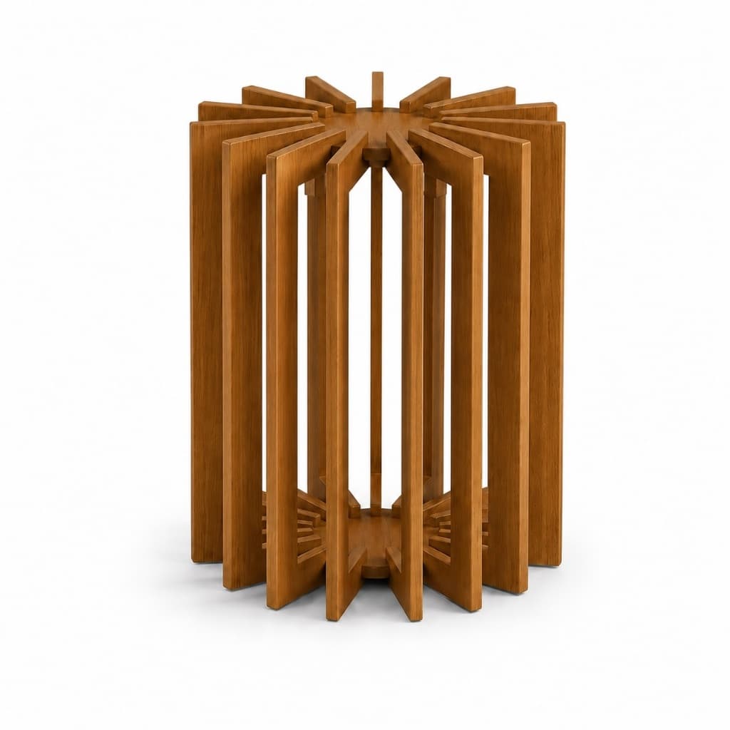 Base Decorativa Cilíndrica Ravena em MDF Louro Freijó 15mm – 40cm de Altura