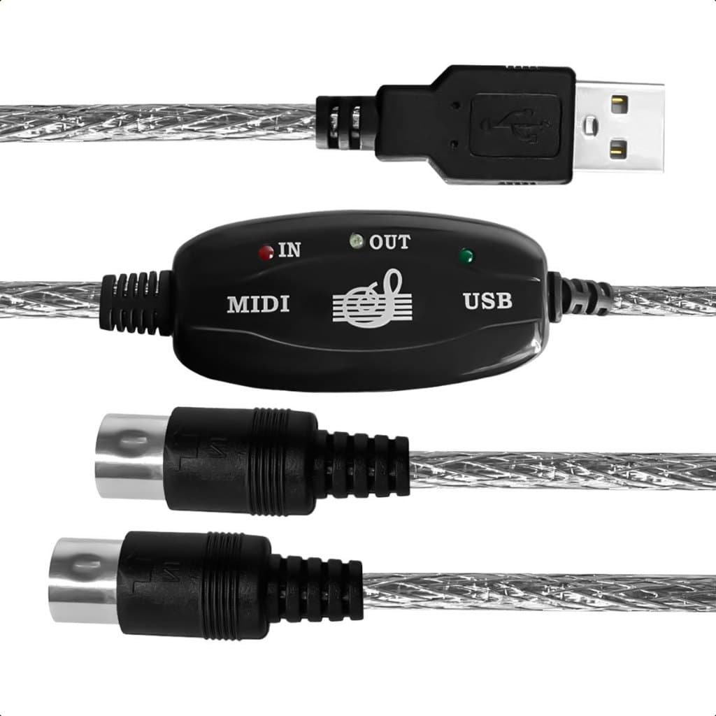 Cabo Adaptador Conversor De Áudio Midi Gravação Interface Usb