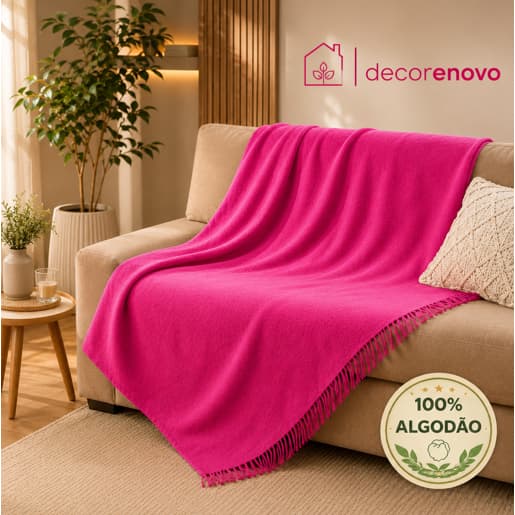 Manta 210x120cm Para Sofá 100% Algodão Conforto Decoração