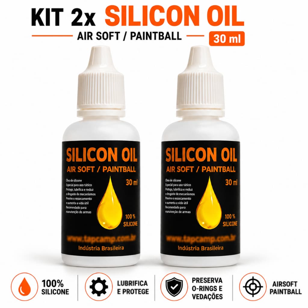 02 óleo de silicone 100% Para lubrificação de HOP UP uso em Airsoft E Paintball 100% Puro 30ml