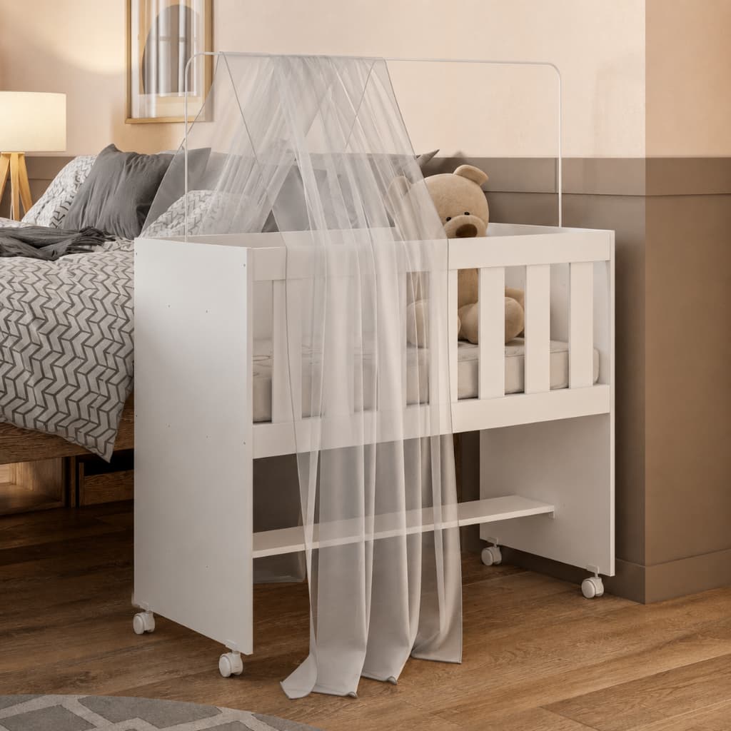 Berço Multifuncional 5 em 1 Rubi Tigus Baby Com Colchão Mini Berço Escrivaninha Aparador Mesa Estudo MDF
