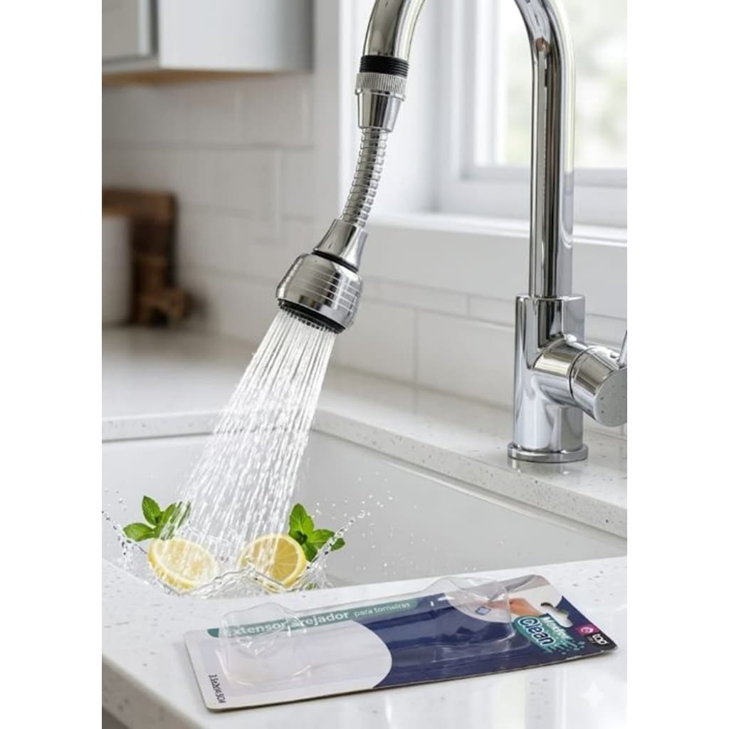 Bico Extensor Arejador (Chuveirinho) para Torneira Inox - Flexível 360º - Economia de Praticidade