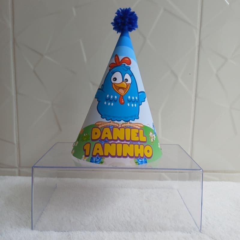 Chapéu Personalizado Galinha Pintadinha Azul - Chapéuzinho De Aniversário Personalizado Lembrancinhas Galinha Pintadinha