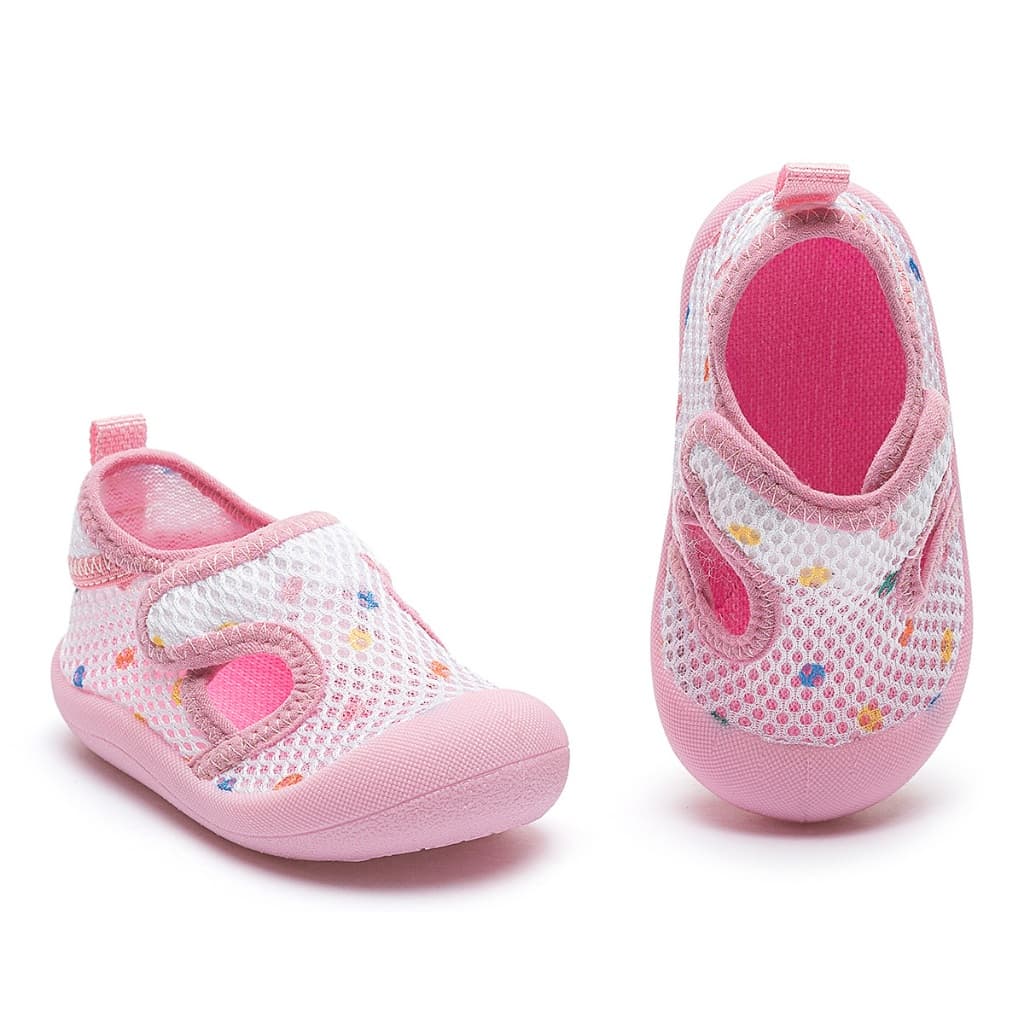 Sapatinho Menina Infantil Bebê Antiderrapante Verão Respirável Bebê Primeiros Passos Rosa Amarelo Lilás BB&Kids