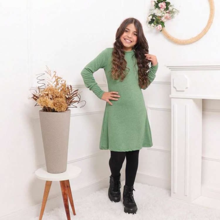 Vestido Manga Longa de Lanzinha