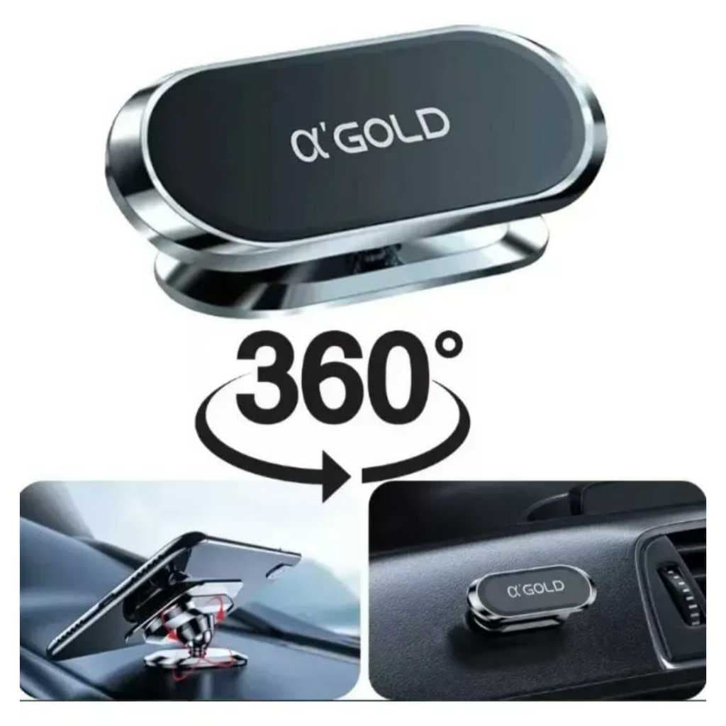 Suporte Veicular Magnético Para Carro Celular Universal 360° A'Gold Horizontal e Vertical