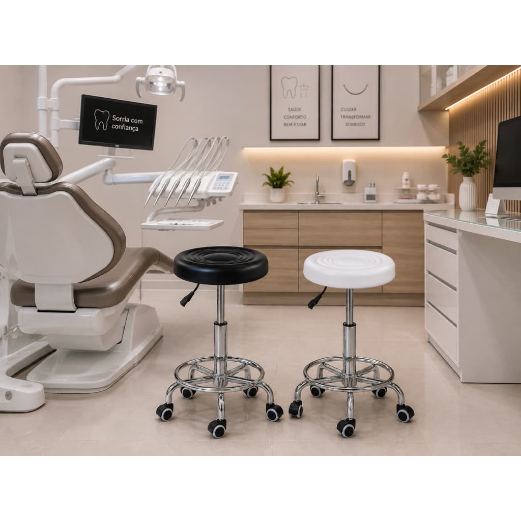 Cadeira Mocho Banqueta Tek Estetica Assento Super Confortável Odontologia Tatuador Podóloga Clinica Dentista Salão
