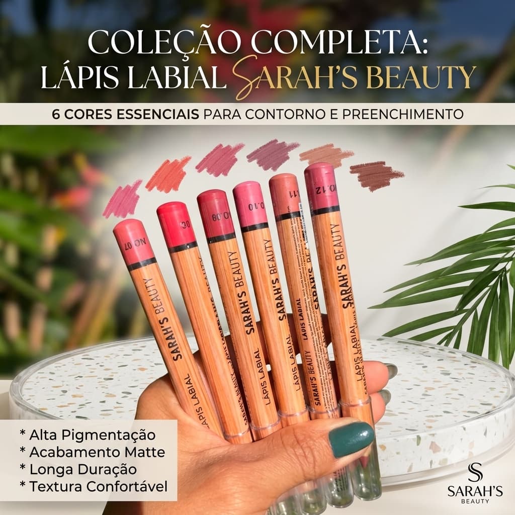 ✏️ Lápis contorno Labial Sarah’s Beauty - Unidade