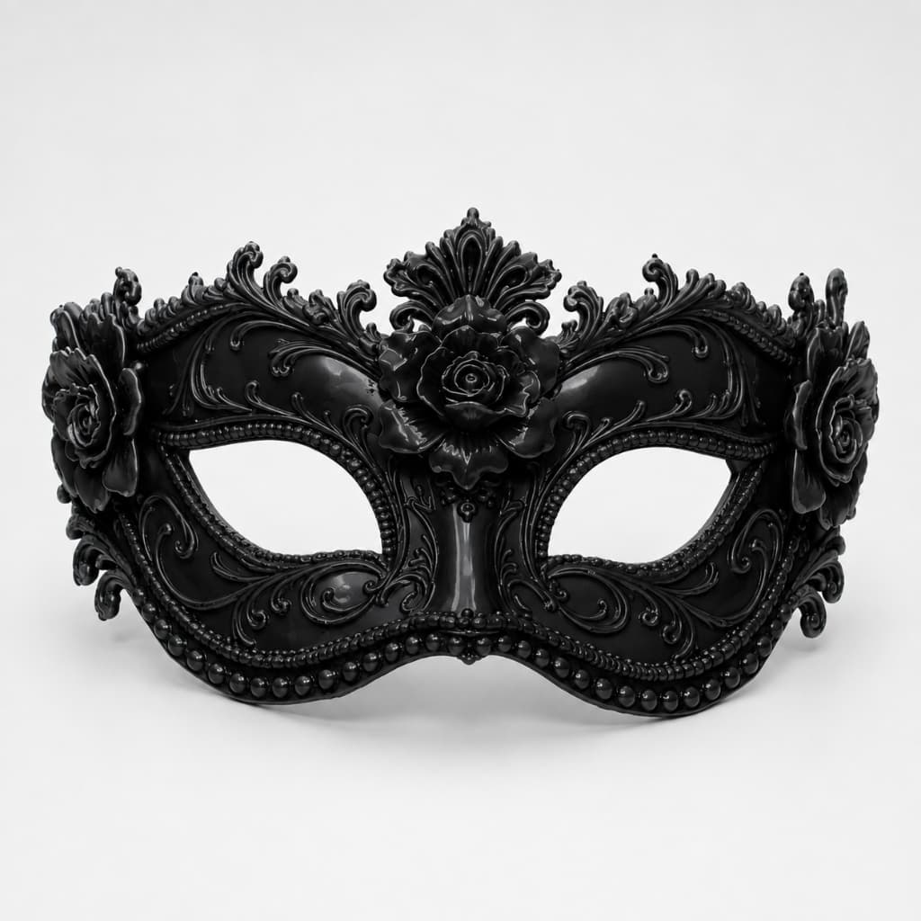 Máscara Veneziana Luxo Baile de Máscaras Carnaval Fantasia Veneza Cosplay Halloween Feminina Flor