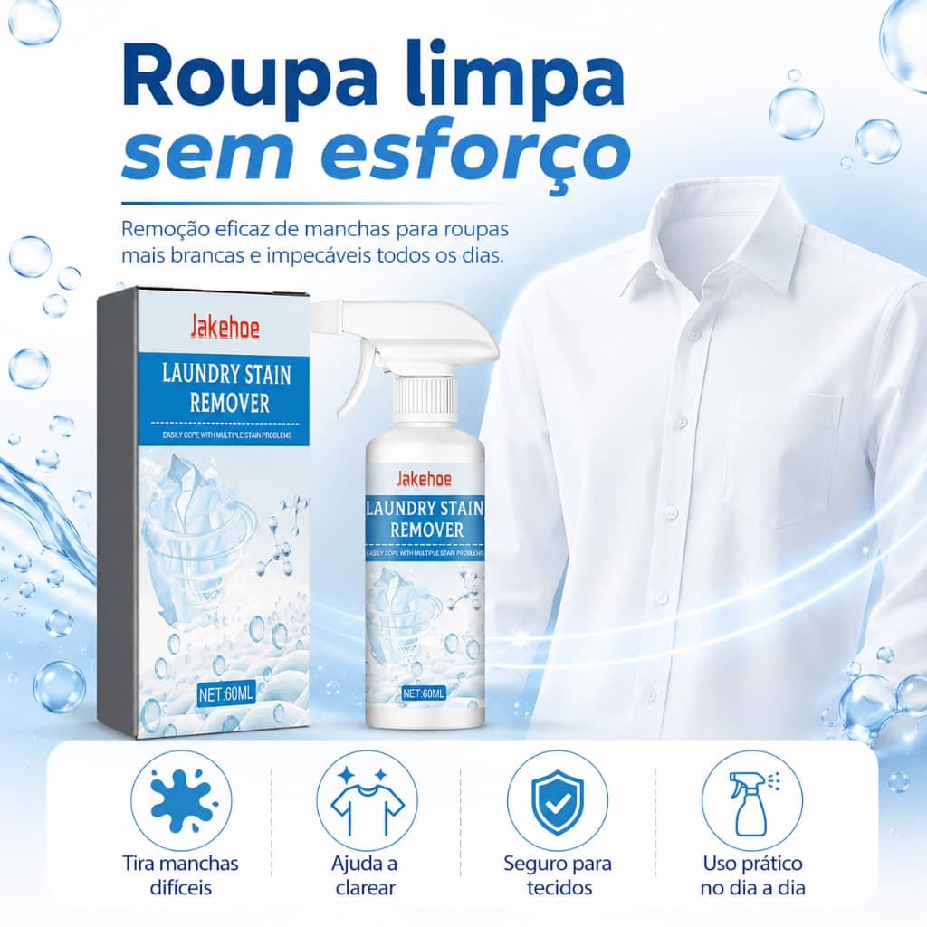 Tira Manchas de Roupa Spray 60ml | Removedor de Manchas para Roupas Brancas e Tecidos