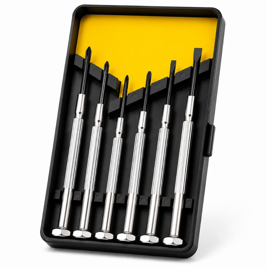Jogo Chave Precisão 6 Peças Profissional Kit Mini Chaves Fenda Philips Para Celular Notebook Óculos Relógio Eletrônicos